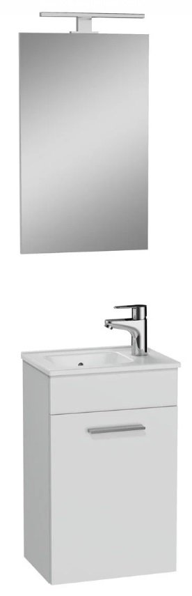 Vitra Mia 75022 Banyo Dolabı Seti 40 Cm,Kapaklı,Tezgahüstü Lavabolu,Parlak Beyaz.